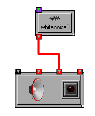 WhiteNoise to AudioOutput right